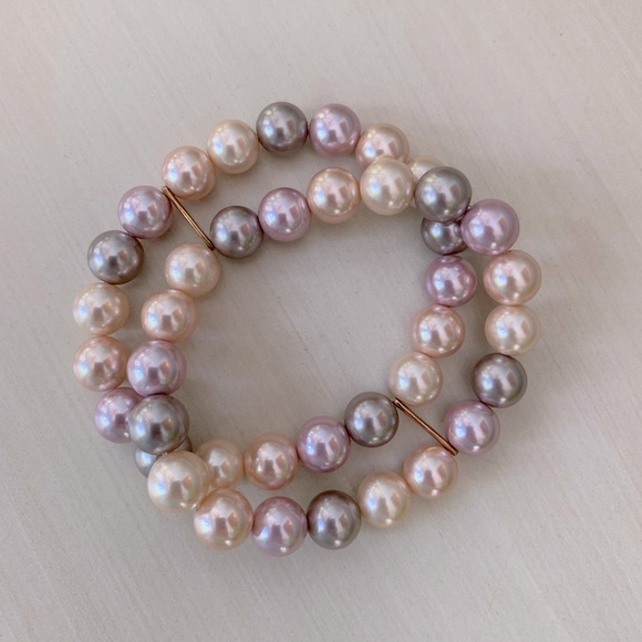 Faux Pearl Necklace & Bracelet Set - Picture 2 of 3